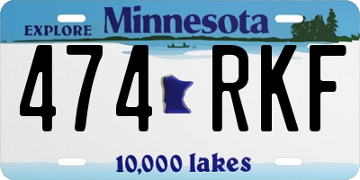 MN license plate 474RKF