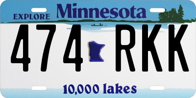 MN license plate 474RKK