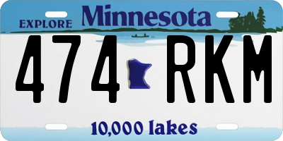 MN license plate 474RKM