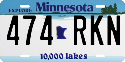 MN license plate 474RKN