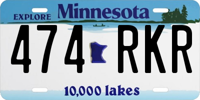 MN license plate 474RKR