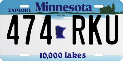 MN license plate 474RKU