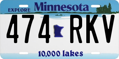 MN license plate 474RKV