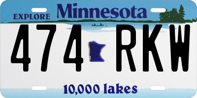 MN license plate 474RKW