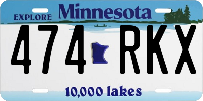 MN license plate 474RKX