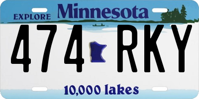 MN license plate 474RKY