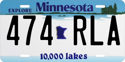 MN license plate 474RLA
