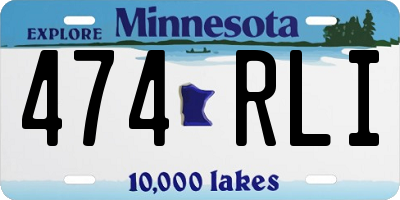 MN license plate 474RLI