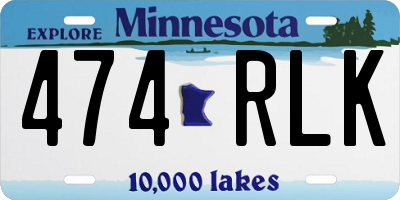 MN license plate 474RLK