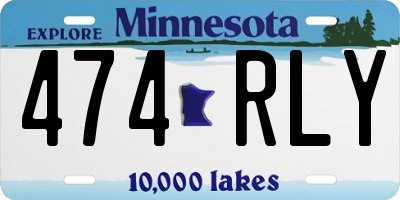 MN license plate 474RLY