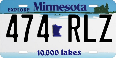 MN license plate 474RLZ