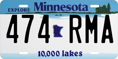MN license plate 474RMA