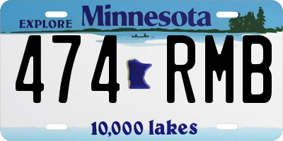 MN license plate 474RMB