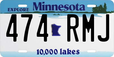 MN license plate 474RMJ