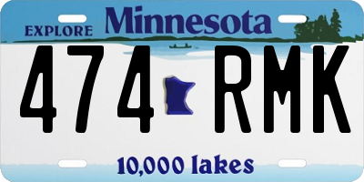 MN license plate 474RMK