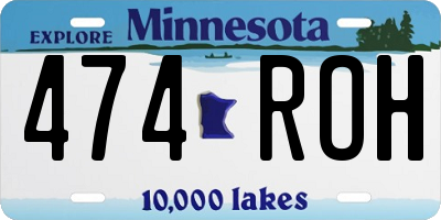 MN license plate 474ROH