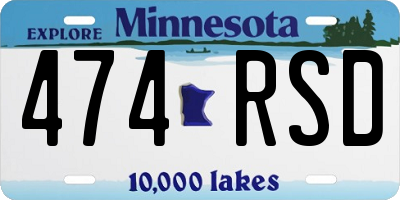 MN license plate 474RSD
