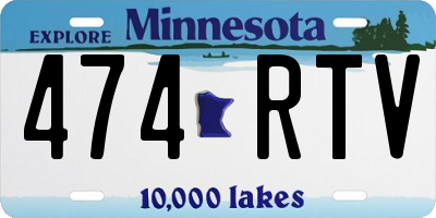 MN license plate 474RTV
