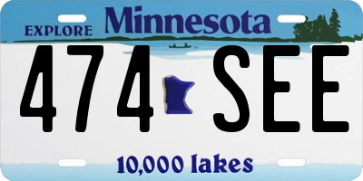 MN license plate 474SEE