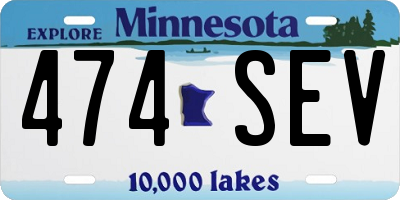 MN license plate 474SEV