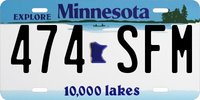 MN license plate 474SFM