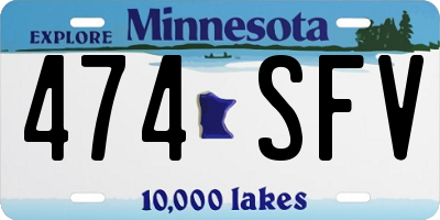 MN license plate 474SFV