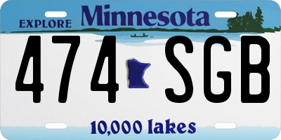 MN license plate 474SGB