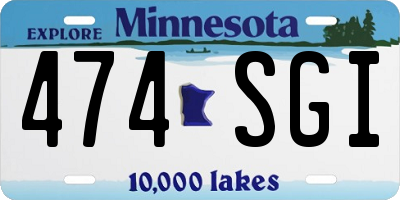 MN license plate 474SGI