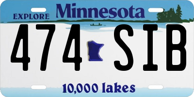 MN license plate 474SIB