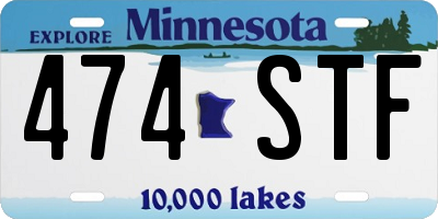 MN license plate 474STF