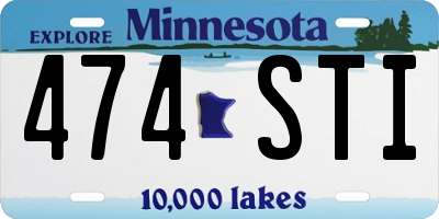 MN license plate 474STI