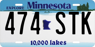 MN license plate 474STK