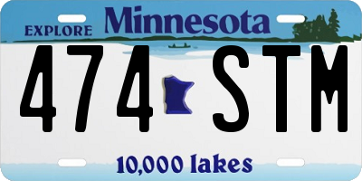 MN license plate 474STM