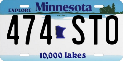 MN license plate 474STO