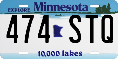 MN license plate 474STQ