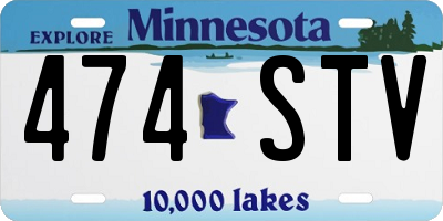 MN license plate 474STV