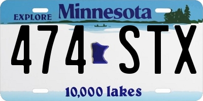 MN license plate 474STX