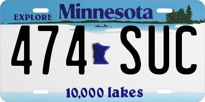 MN license plate 474SUC