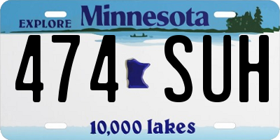MN license plate 474SUH
