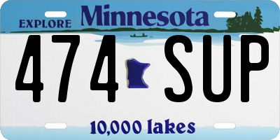 MN license plate 474SUP