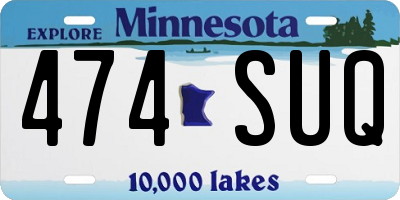 MN license plate 474SUQ