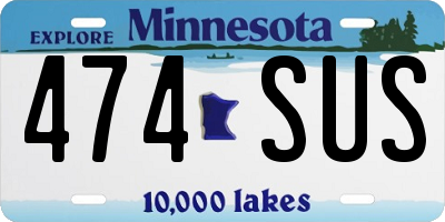 MN license plate 474SUS