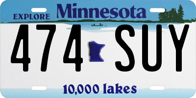 MN license plate 474SUY