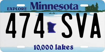 MN license plate 474SVA