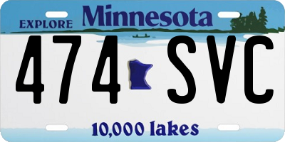 MN license plate 474SVC