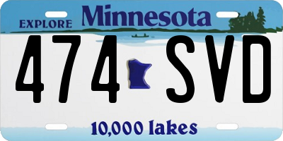 MN license plate 474SVD