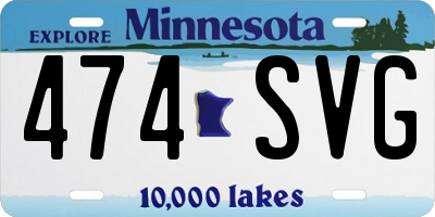 MN license plate 474SVG