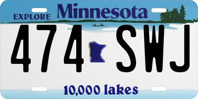 MN license plate 474SWJ
