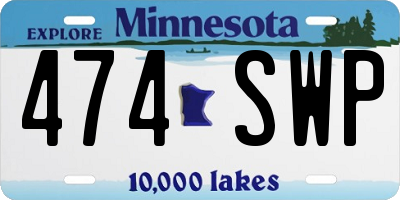 MN license plate 474SWP