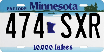 MN license plate 474SXR